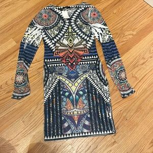 Stretchy mesh material dress